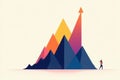 Triangle Visualization in Colorful Shades Royalty Free Stock Photo