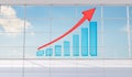 Graphical chart with arrow rising up Royalty Free Stock Photo