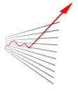 Graphical chart with red arrow up Royalty Free Stock Photo