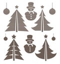 Graphical Christmas symbols set Royalty Free Stock Photo