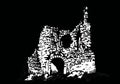 Graphical 3d kalamite fortress isolated on black, Inkerman,Crimea. Vector illustration