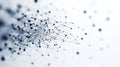 Minimalistic graphical representation of a virus using interconnected lines and nodes in a light background. Generative