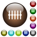 Graphical equalizer color glass buttons