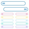 Graphical equalizer icons in rounded color menu buttons