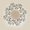 Graphical flower illustration. Flower frame - line art pattern background