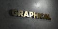 Graphical - Gold text on black background - 3D rendered royalty free stock picture