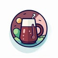 A graphical icon representing a glass of juice with bottle generative AI