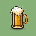 A graphical icon representing a mug of beer on yellow background generative AI