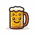 A graphical icon representing a mug of beer on yellow background generative AI