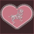 Graphical illustration of the heart with the sign of the zodiac Royalty Free Stock Photo