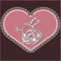 Graphical illustration of the heart with the sign of the zodiac Royalty Free Stock Photo