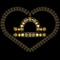 Graphical illustration of the heart with the sign of the zodiac Royalty Free Stock Photo