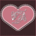 Graphical illustration of the heart with the sign of the zodiac Royalty Free Stock Photo