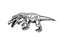 Graphical illustration of tyrannosaurus on white background,dinosaur walking