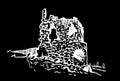 Graphical kalamite fortress isolated on black, Inkerman,Crimea. Vector illustration