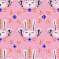 Graphical minimalistic seamless pattern for Easter in trendy style.