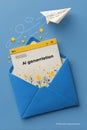 Paper Envelope and Digital Elements Merging in Creative Graphic Style Royalty Free Stock Photo