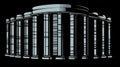 A graphical representation of a database with giant columns towering in the center and smaller columns created with Generative AI