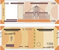 Graphical Representation of Rs. 200 Indian Currency