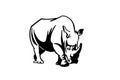 Graphical rhino isolated on white background, vector illustration Royalty Free Stock Photo