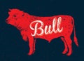 Graphical silhouette bull.