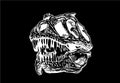 Graphical skull of tyrannosaurus isolated on black, vector illustration for tattoo ,typography and design