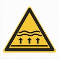 Graphical symbols Safety colors and safety signs Registered safety signs Warning Flood zone Royalty Free Stock Photo