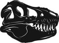 Graphical tyrannosaur s skull isolated on black background,vector illustration Royalty Free Stock Photo