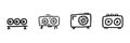 Graphics Card Cooling Fan Line Icon Set In Doodle Style. Computer Hardware, Gpu Cooling, And Technology Components Royalty Free Stock Photo