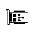 Graphics Card Glyph Vector Icon that can easily edit or modify. Royalty Free Stock Photo