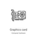 graphics card icon vector from computer hardware collection. Thin line graphics card outline icon vector illustration. Linear Royalty Free Stock Photo