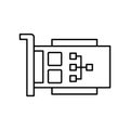 Graphics Card Outline Vector Icon that can easily edit or modify.. Royalty Free Stock Photo