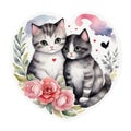 graphics of a charming couple of kittens in love