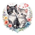 graphics of a charming couple of kittens in love