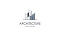 Architect house logo, architectural and construction design vector