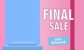 Colorful discount sale podium background