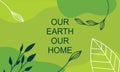 Earth Day posters with green backgrounds