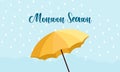 Monsoon season composition with flat design Royalty Free Stock Photo