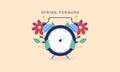 Spring forward fall back illustration with clock
