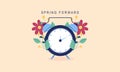 Spring forward fall back illustration with clock Royalty Free Stock Photo