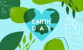 Earth Day posters with green backgrounds