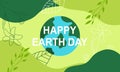 Earth Day posters with green backgrounds