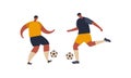 Flat football players illustrated vector