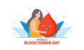 World blood donor day illustration. People blood donor illustration