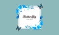 Wreath template and butterfly logo in watercolor style Royalty Free Stock Photo