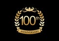 100th, anniversary celebration luxury logo