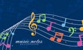 Elegant musical notes music chord background