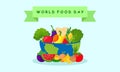 Flat design of world food day illustration design