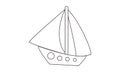 Ship coloring book transportation to educate kids. Learn colors pages