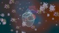 Graphics defocused background with abstract 3d render heart model among pandemic virus cells flying around.